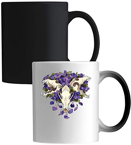 Iprints Cerberus Flowers and Skulls Nature Graphic Ceramic Magic Mug von Iprints