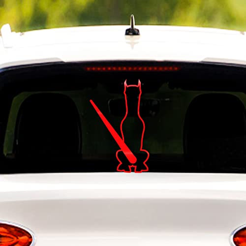 Iprokiu Hund Heckscheibenwischer Aufkleber Lustiger Dobermann Hund Beweglicher Schwanz winkender Wischer Aufkleber für Auto Heckscheibe Aufkleber Hund Aufkleber (Reflektierend Rot) von Iprokiu