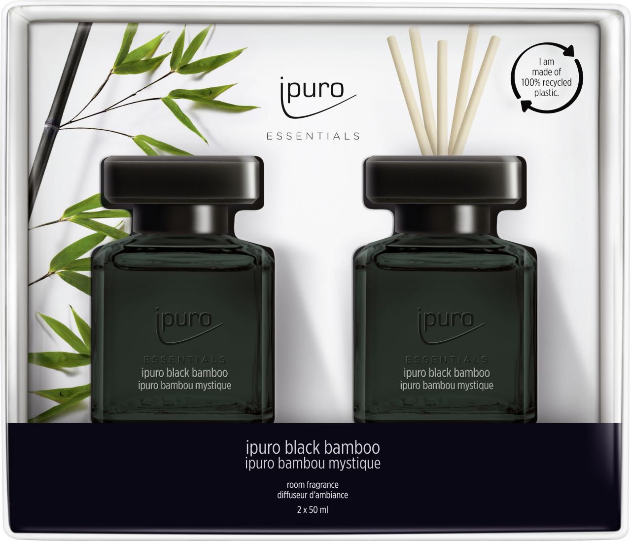 ipuro ESSENTIALS Raumduft Set Black Bamboo 2 x 50 ml von Ipuro