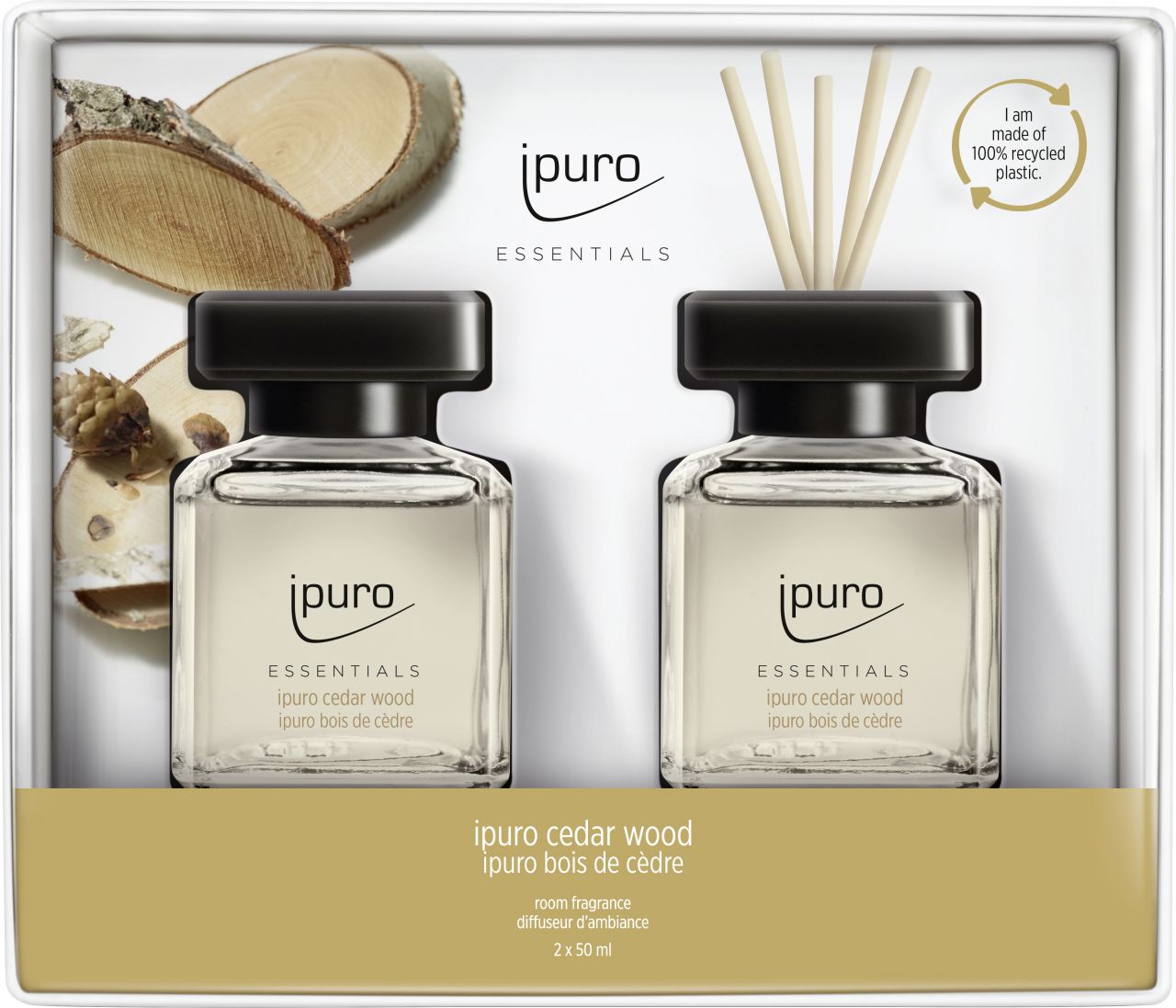 ipuro ESSENTIALS Raumduft Set Cedar Wood 2 x 50 ml von Ipuro