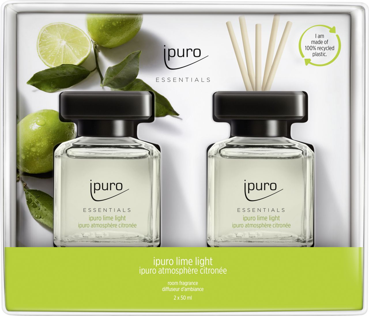 ipuro ESSENTIALS Raumduft Set Lime Light 2 x 50 ml von Ipuro