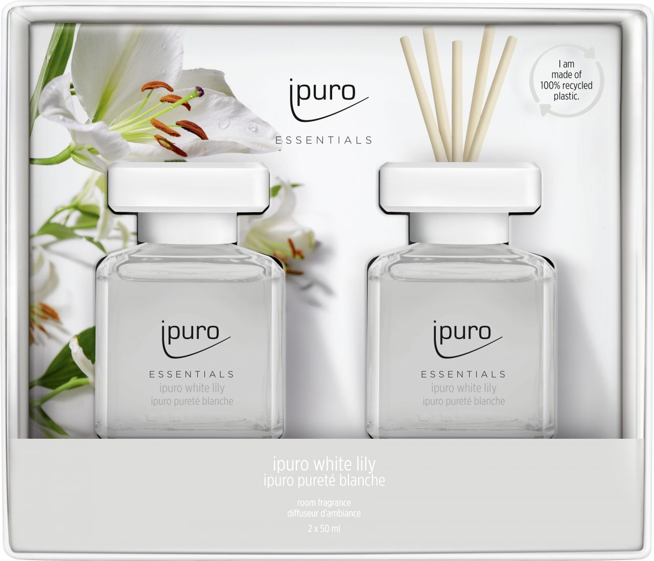 ipuro ESSENTIALS Raumduft Set White Lily 2 x 50 ml von Ipuro