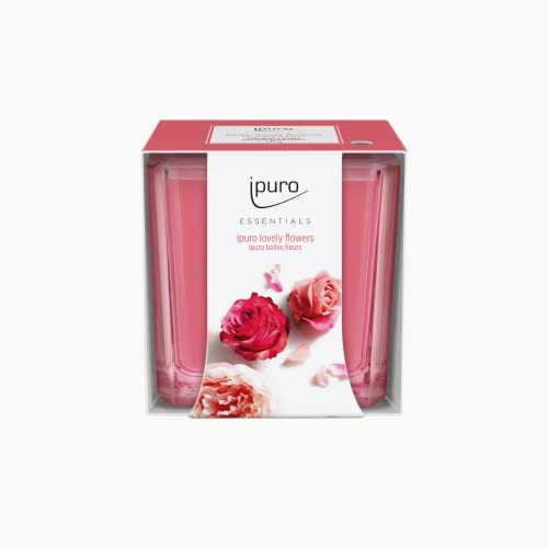 ipuro - dekorative ipuro lovely flowers Duftkerze - zarte & frische Duftkerzen im Glas - intensive Duftkerzen mit frischen & blumigen Noten - stilvolle Kerze 125 g von Ipuro