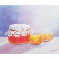 stillleben Dessert Gemälde Food Kunstwerk, Kaffee Kuchen Cottagecore Dekor Zitronenjam Kunstdruck Von Original Aquarellmalerei von IraGorky