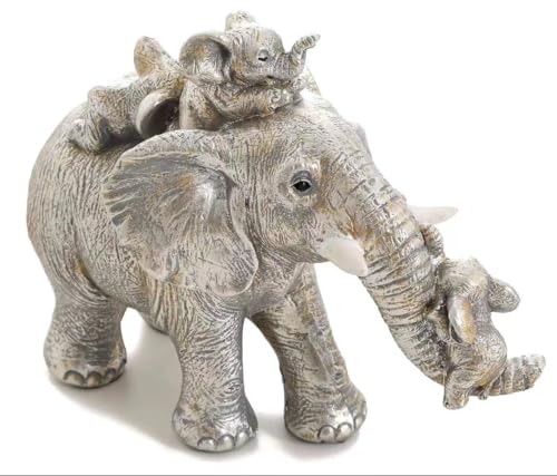 Irayin Elefanten Deko, Elefant Statue Figure, 2 Stück Wohnzimmer Deko Modern, Mama Geschenk, Dekoration für Wohnzimmer, Büro, Bücherregal, Schlafzimmer - Gold von Irayin