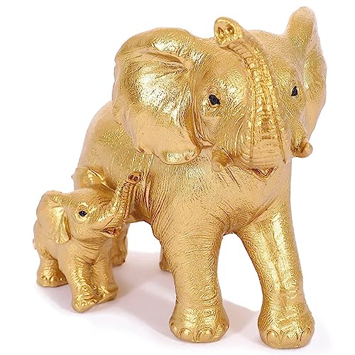 Irayin Elefanten Deko, Elefant Statue Figure, Mama Geschenk, Elefanten Geschenke für Frauen, Dekoration für Wohnzimmer, Büro, Bücherregal, Schlafzimmer - Gold von Irayin