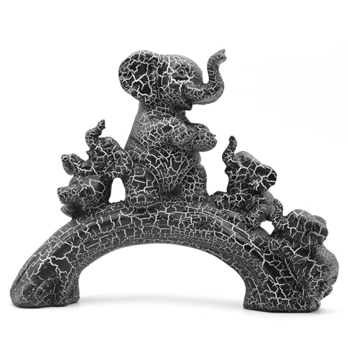 Irayin Elefanten Deko, Elefant Statue Figure, Skulptur als Deko Symbol für Freude in der Familie, Elefanten Dekoration für Büro, Wohnzimmer, Bücherregal, Schlafzimmer - Schwarz von Irayin