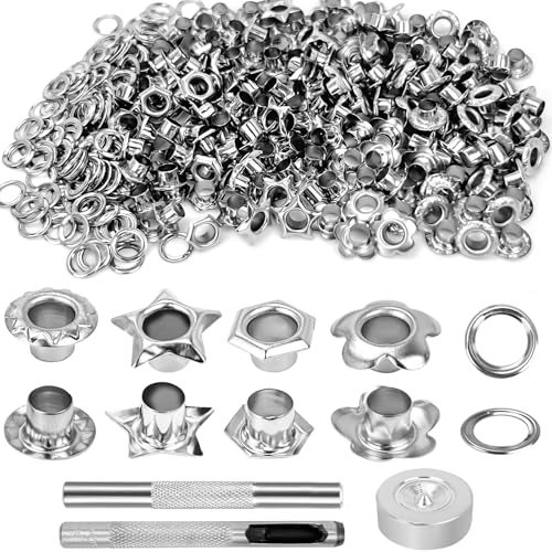 200 Stk Metall Ösen, 5mm Grommet Werkzeug Kit für Perlenkerne, Ösen Set, Nieten Ösen mit Unterlegscheiben, Metallösen mit Installation Werkzeuge, Ösen Scheiben, für Leder Handwerk Karte Dekoration 200 Stk Metall Ösen, 5mm Grommet Werkzeug Kit für Perlenkerne, Ösen Set, Nieten Ösen mit Unterlegscheiben, Metallösen mit Installation Werkzeuge, Ösen Scheiben, für Leder Handwerk Karte Dekoration von Irenwarl