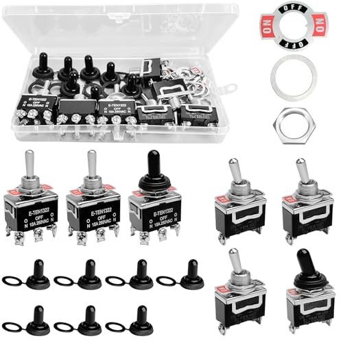 7 Stk Rocker Toggle Switch, Miniatur-Kippschalter, 15A/250VAC, 2 Position 2 Pin-ON/OFF, 6 Position 3 Pin-NO/OFF/NO, Kippschalter Subminiatur, Wippschalter, für Auto Arduino LKW Boot von Irenwarl