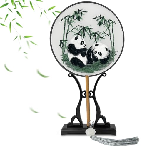 Handfächer im Chinesischen Stil mit Panda Stickerei, Durchscheinender Handfächer aus Seide, Handgehaltener Blumenfächer, Chinesischer Fächer mit Eleganter Quaste, Dekorativer Seiden-Tanz-Fächer Handfächer im Chinesischen Stil mit Panda Stickerei, Durchscheinender Handfächer aus Seide, Handgehaltener Blumenfächer, Chinesischer Fächer mit Eleganter Quaste, Dekorativer Seiden-Tanz-Fächer von Irenwarl