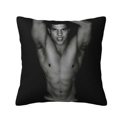 Taylor Lautner Quadratische Kissenbezüge, weich, modern, dekorativer Kissenbezug, Heimdekoration für Bett, Sofa, Wohnzimmer, Auto, Innen- und Außenbereich Taylor Lautner Quadratische Kissenbezüge, weich, modern, dekorativer Kissenbezug, Heimdekoration für Bett, Sofa, Wohnzimmer, Auto, Innen- und Außenbereich von Ireser