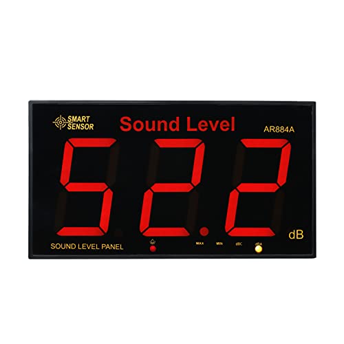 AR884A Schallpegelmesser mit großem LCD-Bildschirm Digitaler Schallpegelmesser zur Wandmontage Digitaler Geräuschmesser Dezibel-Überwachungstester Geräuschvolumen-Messgerät 30-130 dB von Irfora