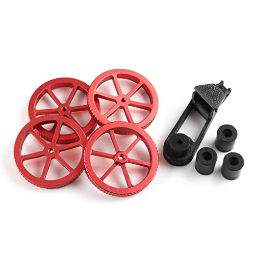 Irfora 3D-Druckerteile 4pcs Upgrade Rotes Aluminium-Hand-Twist-Leveling-Nuss mit 4pcs Silikon-Säulenkit Kompatibel von Irfora