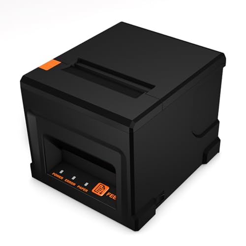 Irfora 80 mm USB+LAN-Belegdrucker POS-Drucker mit automatischem Schneidegerät Desktop-Thermodirektdruck Kompatibel mit Unterstützung ESC/POS von Irfora