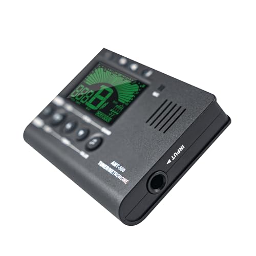 Irfora AMT-560 Electric Tuner & Metronome Integriertes Mikrofon mit Pickup-Kabel 6,3 Mm für Gitarrenchromatische Bass Violin Ukulele Universal Tragbar von Irfora