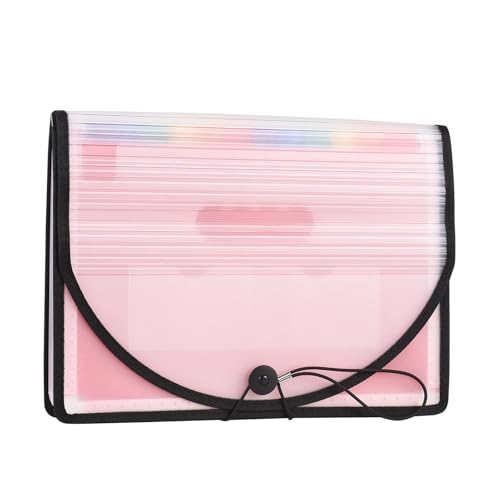 Irfora Accordian File Ordner Organizer 24 Taschen Erweiterung Dateikoffer mit Deckungsabdeckungsgröße Dokument Organizer Regenbogenfarbe für School (24 Taschen Ordner) von Irfora