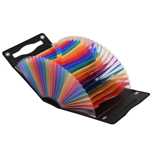 Irfora Accordian File Ordner Organizer 24 Taschen Erweiterung Dateikoffer mit Deckungsabdeckungsgröße Dokument Organizer Regenbogenfarbe für School (24 Taschensack) von Irfora