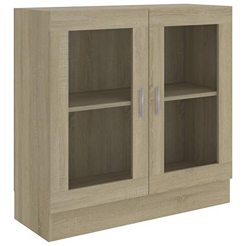 Irfora Aktenschrank mit 2 Fächern Sideboard Kommode Schrank Klein Beistellschrank Bücherschrank Mehrzweckschrank Büroschrank Bücherregal Esszimmerschrank Geschirrschrank, Sonoma-Eiche von Irfora