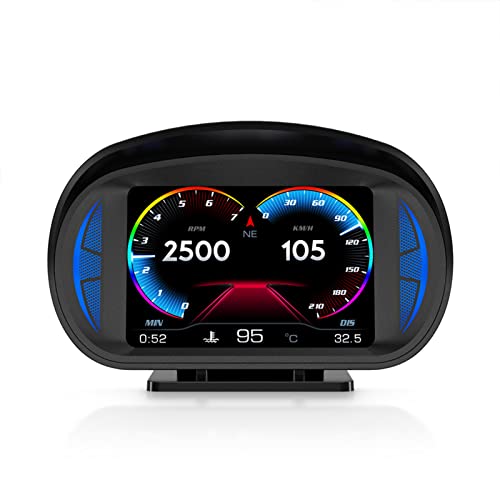 Irfora Auto-Head-Up-Display Multi-Funciton OBD GPS-Neigungsmesser Atmosphärenlampe Voll-LCD-Smart-Messgerät mit 12 Styp-Schnittstellen von Irfora