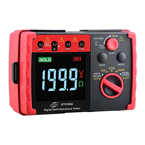 Irfora GT5105A Digitaler Erdungswiderstandstester 2000Ω Megohm Meter Megohmmeter Voltmeter Ground Tester von Irfora
