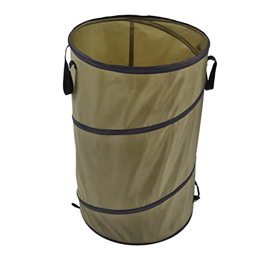 Irfora Große 30 Gallonen Zusammenklappbare Mülleimer mit Dickerer Stahlfeder, Oxford -Stoff, Feine Verarbeitung, 113L Rasenblattbeutel, 17,6 Unzen Gartenrecycling -Tasche Zur Lagerung von Irfora
