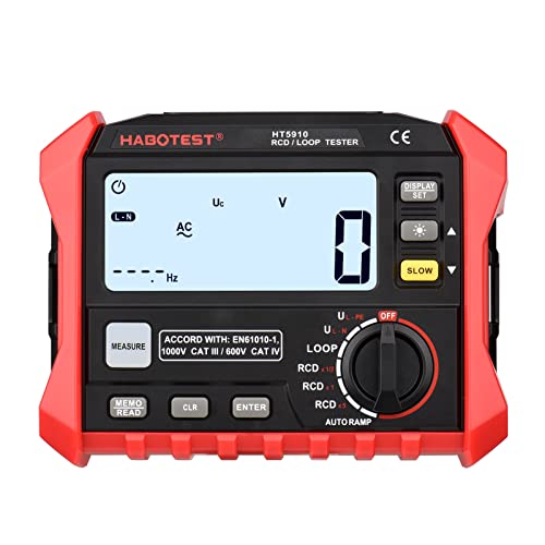Irfora HT5910 4,7-Zoll-LCD-Digital-Widerstandsmessgerät Leckschaltertester RCD/Schleifentester 1000 Datenspeicherung Megohmmeter Voltmeter mit Hintergrundbeleuchtung von Irfora