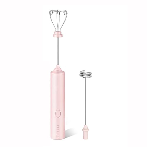 Irfora Kompakte Größe, Kabelfreies Design, Hohe Geschwindigkeit, USB -wiederaufladbare Elektrische Lebensmittelmischer mit 4 Geschwindigkeiten Verstellbarer Teig -Handheld (Rosa) von Irfora