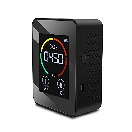 Irfora Luftqualitätsmonitor Tragbarer Kohlendioxid-Detektor 3-in-1 CO2-Temperatur-Feuchte-Messgerät TVOC-Erkennung mit LCD-Display für Home Office Auto von Irfora