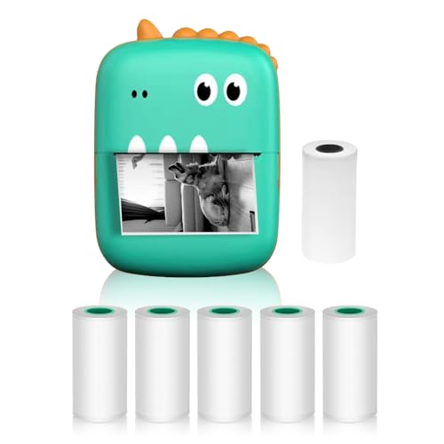 Irfora Mini -Thermaldrucker Multifunktion Tragbarer Aufkleberhersteller Photo Inkless Druckunterstützung BT -Verbindung für Smartphones mit 11 Papierrollen 57 Mm Kompatibel mit IOS (3) von Irfora