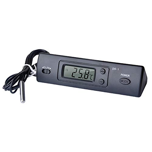 Irfora Mini-Thermometer Elektronisches digitales Autothermometer Innen-Außen-Multifunktionsthermometer Zeittemperaturanzeige mit Sonde von Irfora