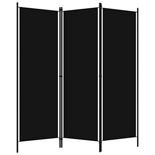 Irfora Paravent Raumteiler 3 Teilig Trennwand Stellwand Klappbar Faltbar Sichtschutz Innen Wohnzimmer Schlafzimmer Ankleidebereich Balkon, Stoff 150x180 cm Schwarz von Irfora