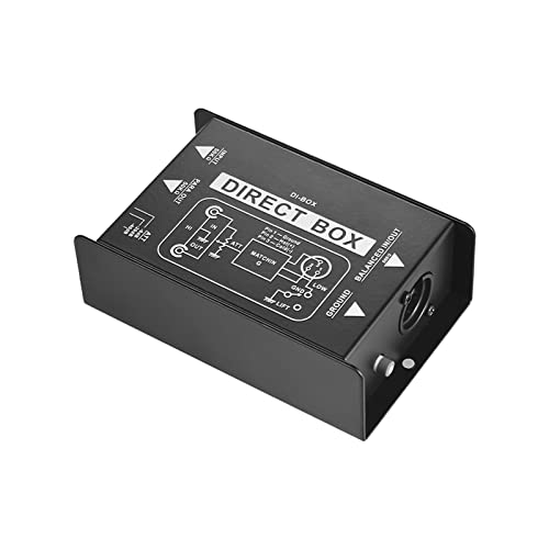 Irfora Professioneller Einkanal Passive Di-Box Direct Injection Box Balanced & Unbalance Signal Converter mit XLR TRS-Schnittstellen für E-Gitarrenbass-Live-Aufführung von Irfora