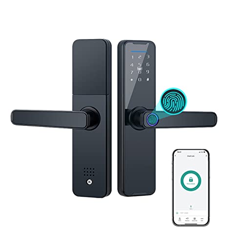 Irfora Smart Lock Fingerabdruckschloss Türschloss Tastatur Türschloss mit Griff Fingerabdruck Elektronisches Riegel-Türschloss Intelligentes Türschloss Kompatibel mit APP von Irfora