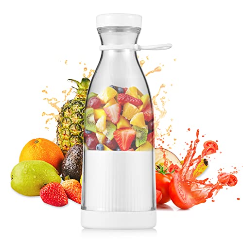 Irfora Tragbarer elektrischer Mini-Mixer 300 ml Entsafterbecher 6 n für Smoothie-Milchshake-Saft Babynahrung Eingebauter wiederaufladbarer Akku für Reisen, Sport, Küche, Büro im Freien von Irfora