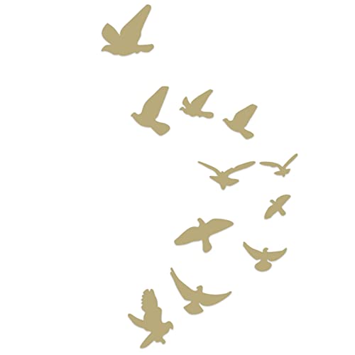Irfora Vogelformspiegel Wandaufkleber DIY -Abziehbilder für Wohnzimmer Schlafzimmer Dekoration, Reflektierender Spiegel Entfernbarer Wohnkultur mit Kunststoffmaterial (Gold) von Irfora