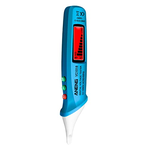 VC1018 Berührungsloser digitaler LCD-Spannungsprüfer 12V-1000V Multifunktionaler Stifttester Wechselspannungsprüfer Elektrischer Durchgang Batterieprüfstift mit Tonlichtalarm von Irfora