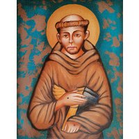 Heilige Ikone St. Franz Von Assisi Handbemalt Auf Holz Heilige Ikone St. Franz Von Assisi Handbemalt Auf Holz von IridiumStore