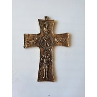 Wandkruzifix Memory Catacombs Trinity Aus Vergoldetem Messing 14 X 9 cm Wandkruzifix Memory Catacombs Trinity Aus Vergoldetem Messing 14 X 9 cm von IridiumStore