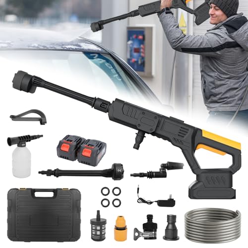 Iriisy Akku Hochdruckreiniger Max. 900PSI, Tragbarer Hochdruckreiniger mit 7 in 1 Multi Sprühdüse & 2 * 1500mAh Akku Mobiler Hochdruckreiniger für Autos Fenster Rasen Gärten Pools Iriisy Akku Hochdruckreiniger Max. 900PSI, Tragbarer Hochdruckreiniger mit 7 in 1 Multi Sprühdüse & 2 * 1500mAh Akku Mobiler Hochdruckreiniger für Autos Fenster Rasen Gärten Pools von Iriisy