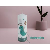 Geburtstagskerze Drache Mint von IrinasKerzeShop