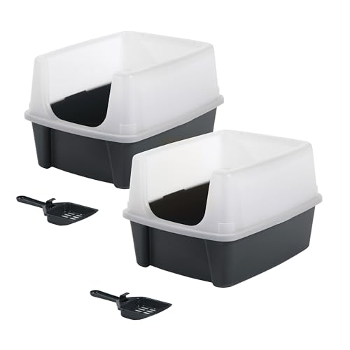 Iris Ohyama Katzenklo offen, bis 7 kg, 2er-Satz, Grau, ohne Deckel, Katzentoilette, hoher abnehmbarer Rand, Für große Katzen, Kätzchen, Toilet, xxl Toilette, BPA-frei, Cat Litter Box, CLH-12 Iris Ohyama Katzenklo offen, bis 7 kg, 2er-Satz, Grau, ohne Deckel, Katzentoilette, hoher abnehmbarer Rand, Für große Katzen, Kätzchen, Toilet, xxl Toilette, BPA-frei, Cat Litter Box, CLH-12 von Iris Ohyama