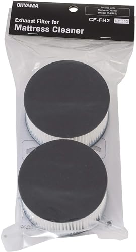 Iris Ohyama, 2er-Set Abluftfilter für Milbensauger, Beseitigt 95% der Partikel von 0,3m, Milben, Allergene und Staub, Filtergrad F9, Für IC-FAC2 - Quilt Cleaner Exhaust Filter CF-FH2 - Schwarz von Iris Ohyama