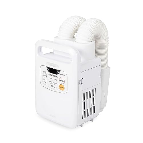 Iris Ohyama, 3-in-1-Heizdecke / Wärmedecke, Trockner & Desinfektor, 700W, Ausziehbarer Schlauch, Voreingestellte Funktionen, Milbenmodus, Für Bettwäsche, Schuhe - Quilt Dryer Twin Nozzle FK-W1 - Weiß von Iris Ohyama