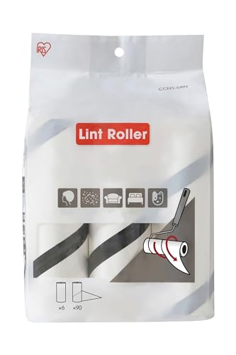 Iris Ohyama, 6er-Packung Nachfüllpacks à 90 Blatt, Tiere, Adhäsiv, Rubuste & Solid, Bekleidung, Vorhänge, Sofas - Handy Lint Roller CCNS-6RN - Weiß von Iris Ohyama