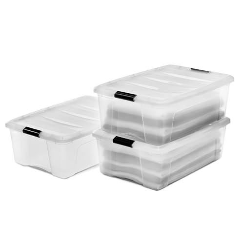 Iris Ohyama Aufbewahrungsboxen mit Deckel, 30L, 3er-Set, Transparent, Sicherer Verschluss, Stapelbar, Griffe, Schlafzimmer, Schrank, Büro, Organisation, BPA-freies Plastik, Ordnungsboxen, DDNTB-30 Iris Ohyama Aufbewahrungsboxen mit Deckel, 30L, 3er-Set, Transparent, Sicherer Verschluss, Stapelbar, Griffe, Schlafzimmer, Schrank, Büro, Organisation, BPA-freies Plastik, Ordnungsboxen, DDNTB-30 von Iris Ohyama