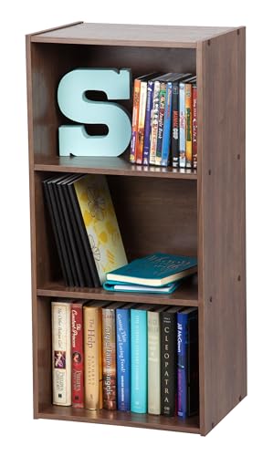 Iris Ohyama, Aufbewahrungsmöbel, Bücherregal, 3 feste Regale, Design, Multifunktional, Büro, Eingang, Schlafzimmer, Wohnzimmer - Basic Storage Shelf CX-3 - Braun von Iris Ohyama