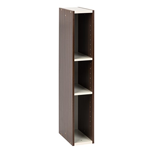 Iris Ohyama, Aufbewahrungsmöbel, Bücherregal, 3 modulare Regale, Modern, Design, Büro, Schlafzimmer, Wohnzimmer - Space Saving Shelf - UB-9015 - Braun von Iris Ohyama