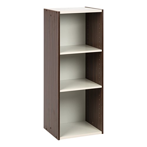 Iris Ohyama, Aufbewahrungsmöbel, Bücherregal, 3 modulare Regale, Modern, Design, Büro, Schlafzimmer, Wohnzimmer - Space Saving Shelf - UB-9035 - Braun von Iris Ohyama