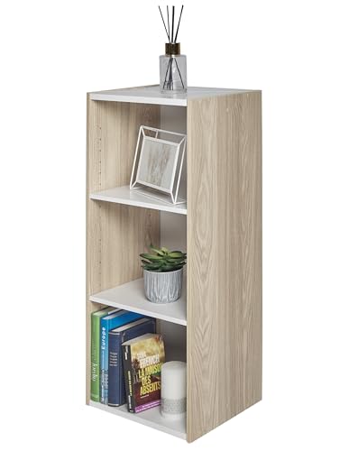 Iris Ohyama, Aufbewahrungsmöbel, Bücherregal, 3 modulare Regale, Modern, Design, Büro, Schlafzimmer, Wohnzimmer - Space Saving Shelf - UB-9035 - Hellbraun von Iris Ohyama