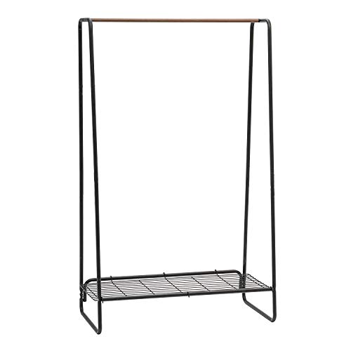 Iris Ohyama, Kleiderständer, Garderobe, Garderobenständer, Stabile Regale, Einfache Montage, Mehrfachnutzen, Design, Büro, Eingang, Schlafzimmer, Wohnzimmer - Metal Garment rack - PI-B5 L - Schwarz von Iris Ohyama